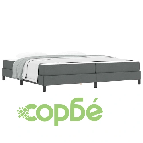 Легло с пружинна основа и матрак тъмносив 200x200 см текстил ➤ топ цена ➤ sorbe.bg