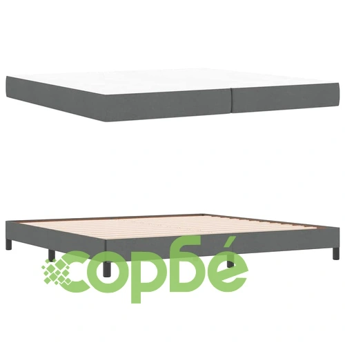 Легло с пружинна основа и матрак тъмносив 200x200 см текстил ➤ топ цена ➤ sorbe.bg