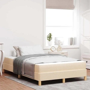 Легло с пружинирана основа и матрак кремаво и кафяво 120x190 см