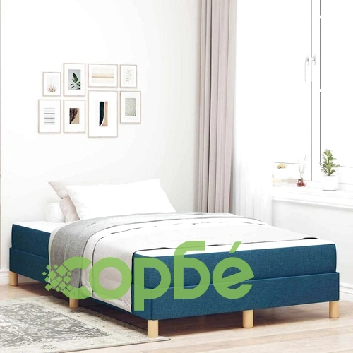 Легло с пружинирана основа и матрак синьо и кафяво 120x200 см ➤ топ цена ➤ sorbe.bg