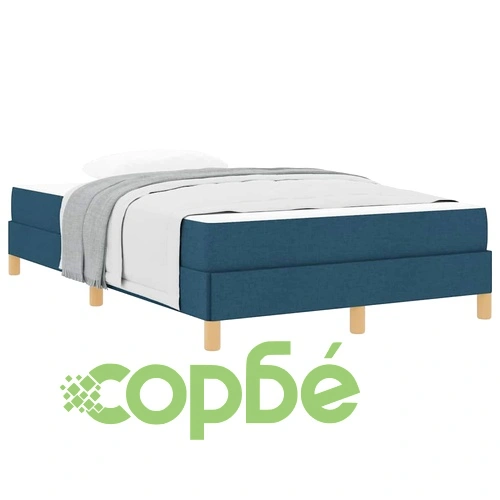 Легло с пружинирана основа и матрак синьо и кафяво 120x200 см ➤ топ цена ➤ sorbe.bg