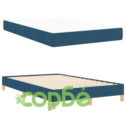 Легло с пружинирана основа и матрак синьо и кафяво 120x200 см ➤ топ цена ➤ sorbe.bg