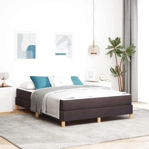 Легло с пружинирана основа и матрак кафяво 140x200 см текстил