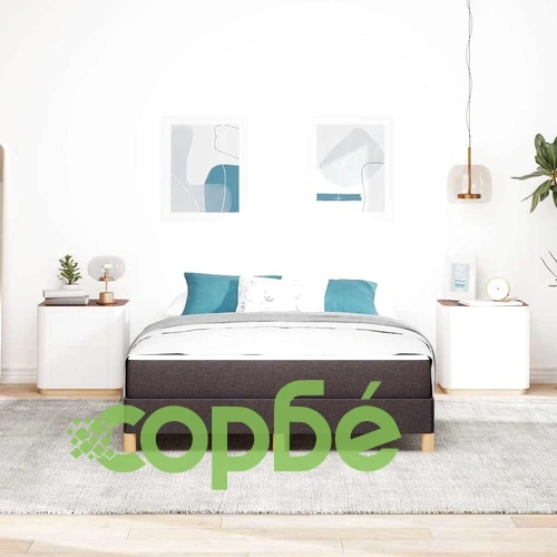 Легло с пружинирана основа и матрак кафяво 140x200 см текстил ➤ топ цена ➤ sorbe.bg