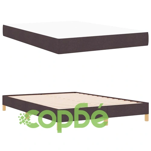 Легло с пружинирана основа и матрак кафяво 140x200 см текстил ➤ топ цена ➤ sorbe.bg