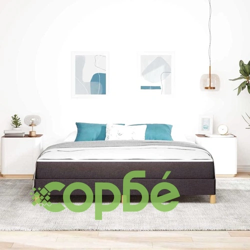 Легло с пружинна основа и матрак кафяво 180x200 см текстил ➤ топ цена ➤ sorbe.bg