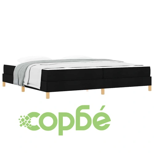 Легло с пружинирана основа и матрак черно и кафяво 200x200 см ➤ топ цена ➤ sorbe.bg