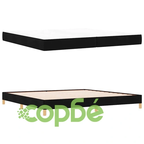 Легло с пружинирана основа и матрак черно и кафяво 200x200 см ➤ топ цена ➤ sorbe.bg