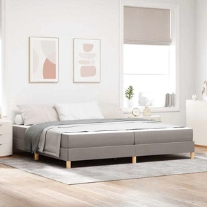 Легло с пружинна основа и матрак таупе и кафяво 200x200 см тъкан