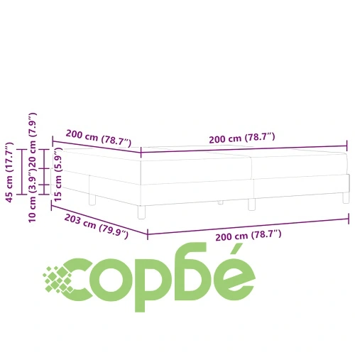 Легло с пружинна основа и матрак таупе и кафяво 200x200 см тъкан ➤ топ цена ➤ sorbe.bg