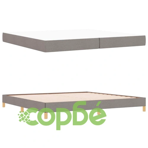 Легло с пружинна основа и матрак таупе и кафяво 200x200 см тъкан ➤ топ цена ➤ sorbe.bg