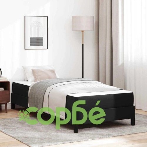 Легло с матрак черно 90x190 см изкуствена кожа с ламелна рамка ➤ топ цена ➤ sorbe.bg