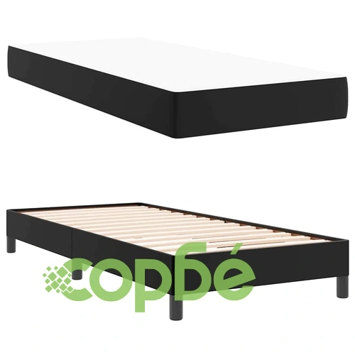 Легло с матрак черно 90x190 см изкуствена кожа с ламелна рамка ➤ топ цена ➤ sorbe.bg
