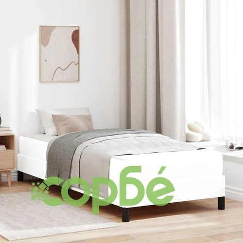 Легло с матрак от изкуствена кожа Pure White 90x190 см с ламелна рамка ➤ топ цена ➤ sorbe.bg