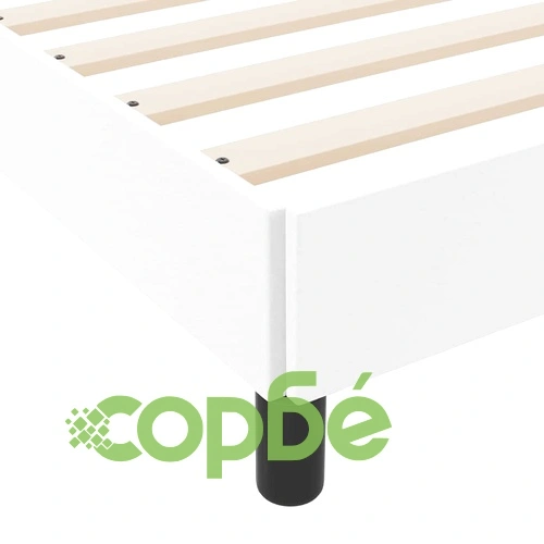 Легло с матрак от изкуствена кожа Pure White 90x190 см с ламелна рамка ➤ топ цена ➤ sorbe.bg