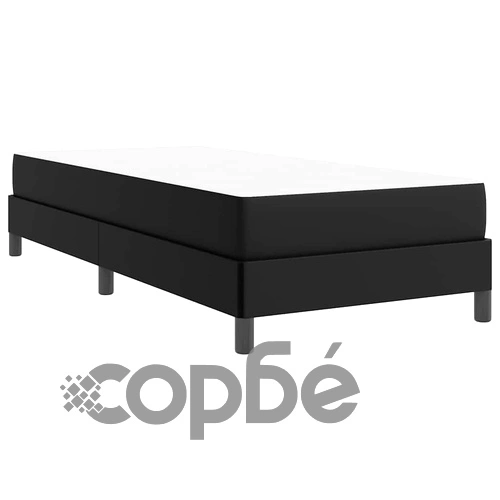 Легло с матрак от изкуствена кожа черно 100x200 см с ламелна рамка ➤ топ цена ➤ sorbe.bg