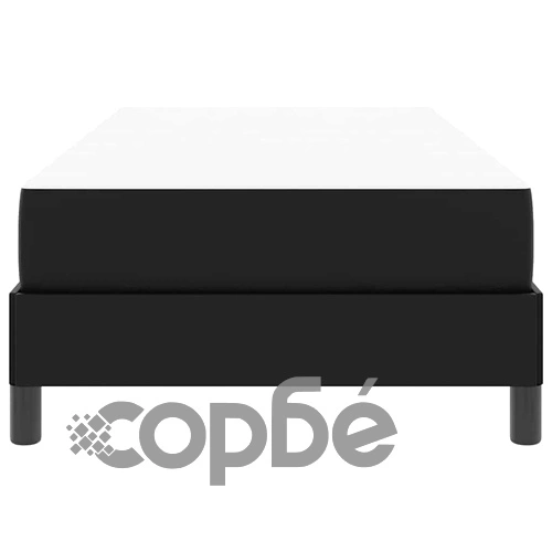 Легло с матрак от изкуствена кожа черно 100x200 см с ламелна рамка ➤ топ цена ➤ sorbe.bg