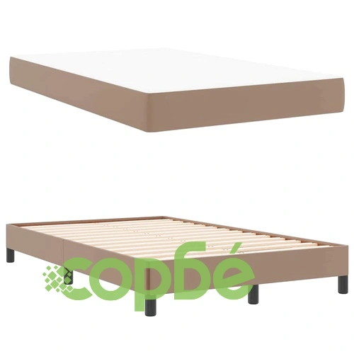 Легло с матрак Капучино 120 x 200 см, изкуствена кожа ➤ топ цена ➤ sorbe.bg