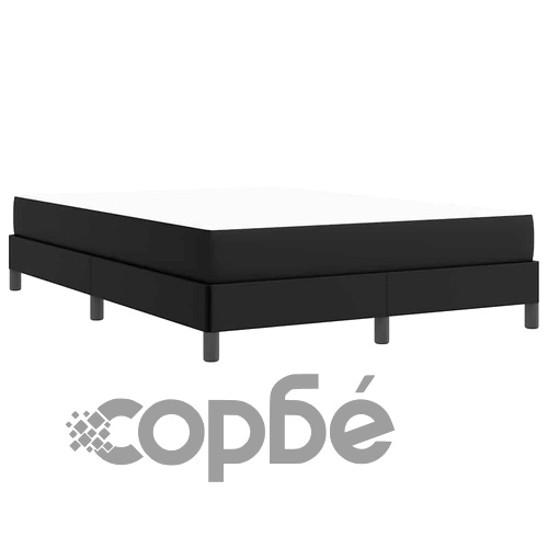 Легло с матрак от изкуствена кожа черно 140x190 см с ламелна рамка ➤ топ цена ➤ sorbe.bg