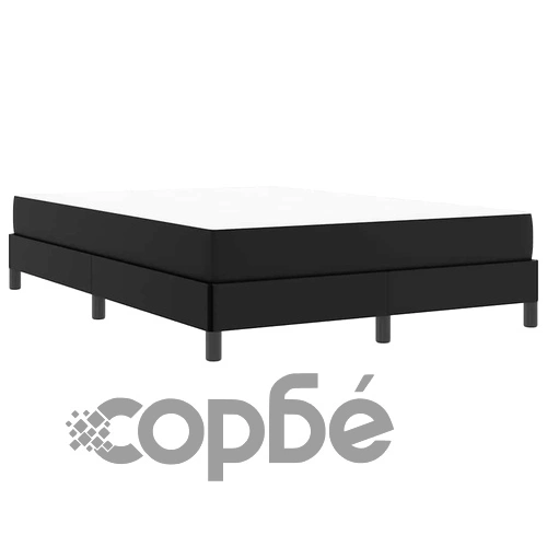 Легло с матрак от изкуствена кожа черно 140x190 см с ламелна рамка ➤ топ цена ➤ sorbe.bg