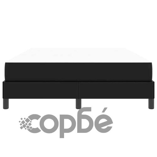 Легло с матрак от изкуствена кожа черно 140x190 см с ламелна рамка ➤ топ цена ➤ sorbe.bg