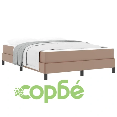 Легло с матрак Капучино 140x200 см от изкуствена кожа с ламелна рамка ➤ топ цена ➤ sorbe.bg