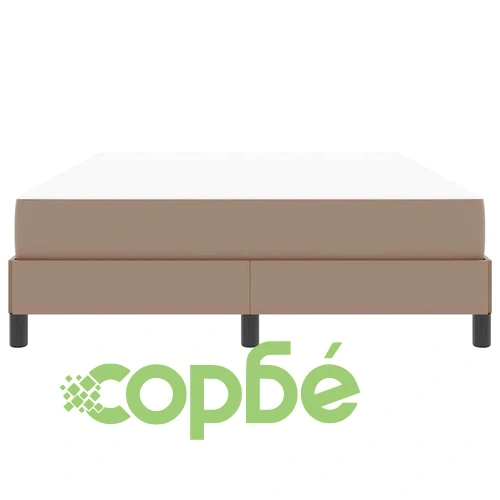 Легло с матрак Капучино 140x200 см от изкуствена кожа с ламелна рамка ➤ топ цена ➤ sorbe.bg