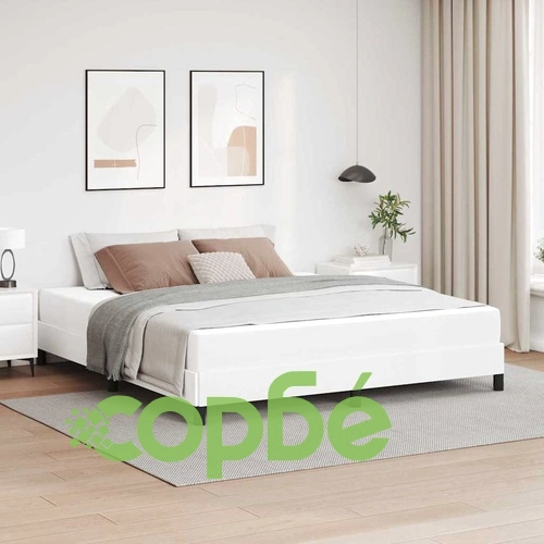 Легло с матрак от изкуствена кожа Pure White 180x200 см с ламелна рамка ➤ топ цена ➤ sorbe.bg