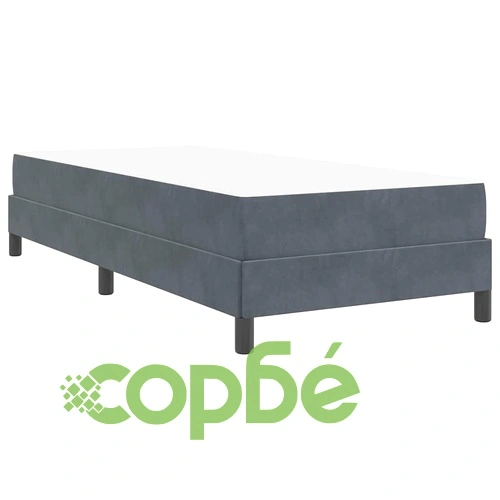 Континентално легло с матрак тъмносиво 90x200 см кадифе ➤ топ цена ➤ sorbe.bg