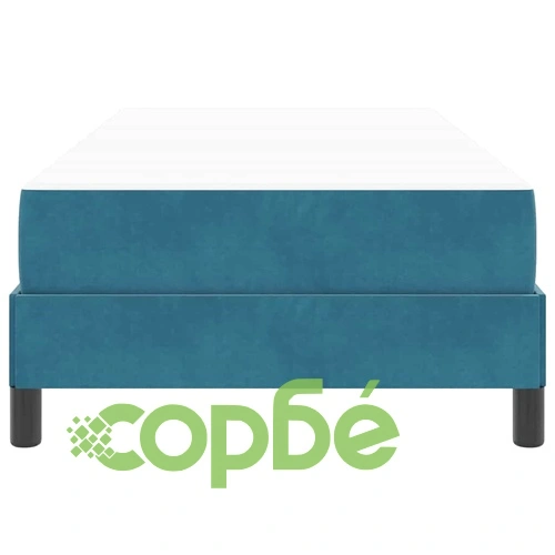 Континентално легло с матрак тъмносиньо 90x200 см кадифе ➤ топ цена ➤ sorbe.bg