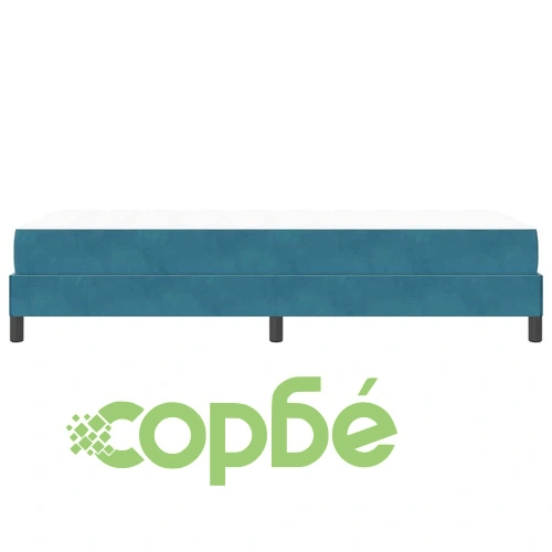 Континентално легло с матрак тъмносиньо 90x200 см кадифе ➤ топ цена ➤ sorbe.bg