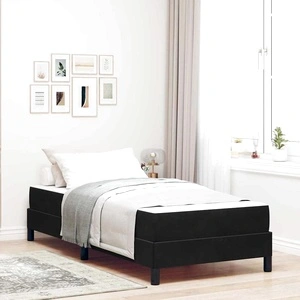 Континентално легло с матрак от кадифе черно 100x200 см