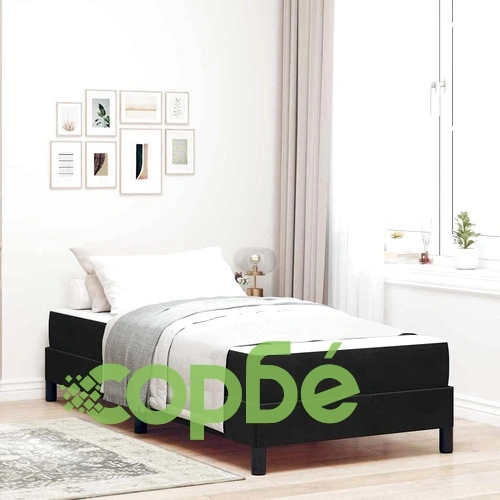 Континентално легло с матрак от кадифе черно 100x200 см ➤ топ цена ➤ sorbe.bg