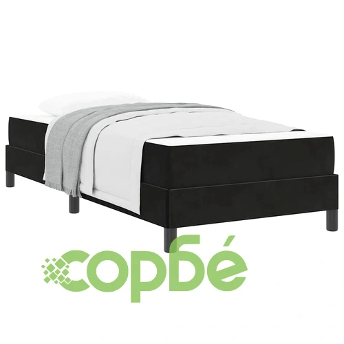 Континентално легло с матрак от кадифе черно 100x200 см ➤ топ цена ➤ sorbe.bg