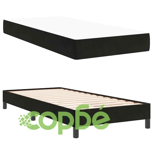 Континентално легло с матрак от кадифе черно 100x200 см ➤ топ цена ➤ sorbe.bg