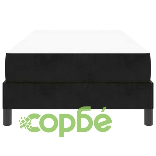 Континентално легло с матрак от кадифе черно 100x200 см ➤ топ цена ➤ sorbe.bg