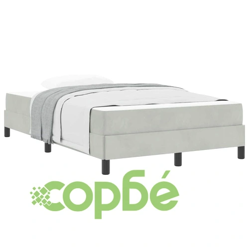 Континентално легло с матрак светлосиво 120x200 см кадифе ➤ топ цена ➤ sorbe.bg