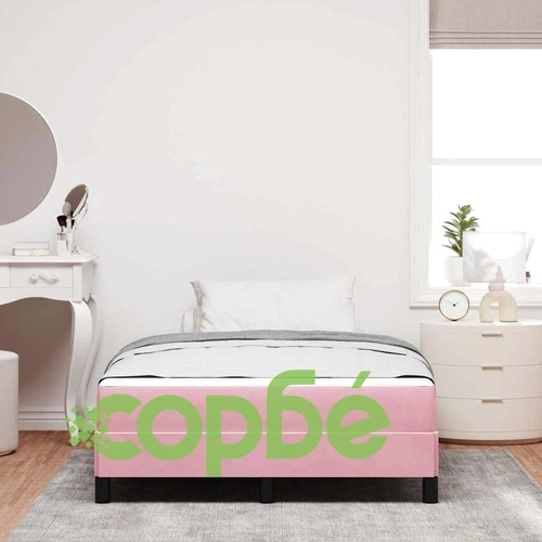 Континентално легло с матрак розово 120x200 см кадифе ➤ топ цена ➤ sorbe.bg