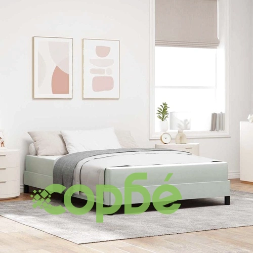 Континентално легло с матрак светлосиво 140x190 см кадифе ➤ топ цена ➤ sorbe.bg