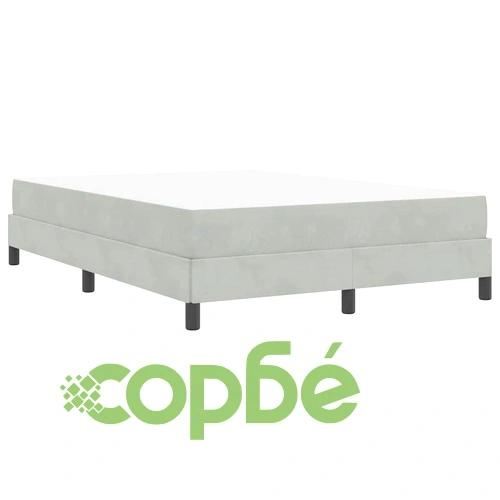 Континентално легло с матрак светлосиво 140x190 см кадифе ➤ топ цена ➤ sorbe.bg