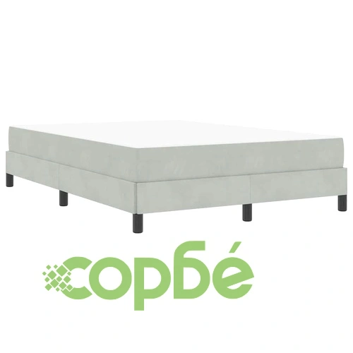 Континентално легло с матрак светлосиво 140x190 см кадифе ➤ топ цена ➤ sorbe.bg