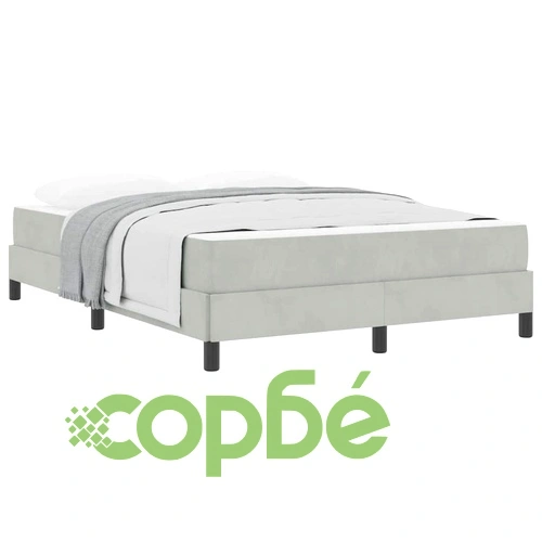 Континентално легло с матрак светлосиво 140x190 см кадифе ➤ топ цена ➤ sorbe.bg