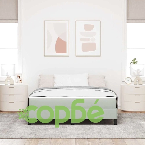 Континентално легло с матрак светлосиво 140x190 см кадифе ➤ топ цена ➤ sorbe.bg