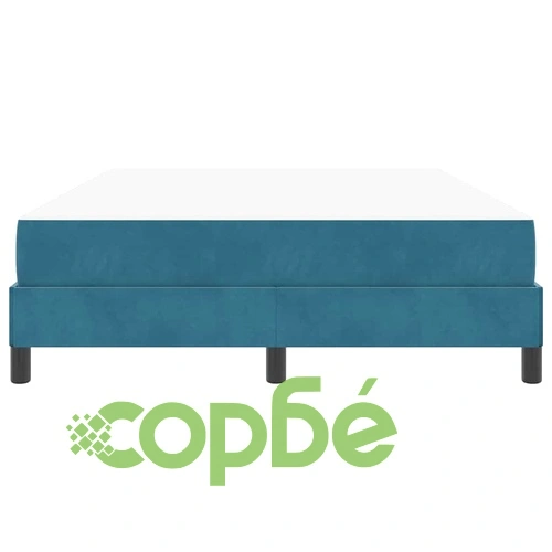 Континентално легло с матрак тъмносиньо 140x190 см кадифе ➤ топ цена ➤ sorbe.bg