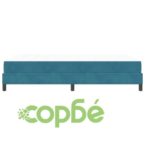 Континентално легло с матрак тъмносиньо 140x190 см кадифе ➤ топ цена ➤ sorbe.bg