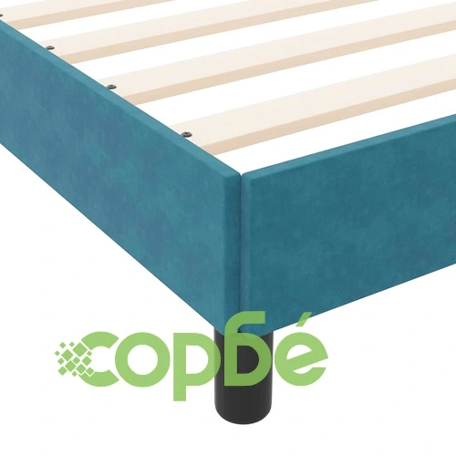 Континентално легло с матрак от кадифе тъмно синьо 160x200 см ➤ топ цена ➤ sorbe.bg