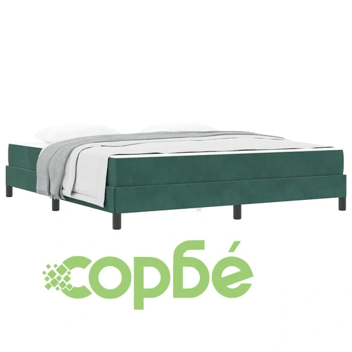 Континентално легло с матрак от кадифе тъмнозелено 180x200 см ➤ топ цена ➤ sorbe.bg
