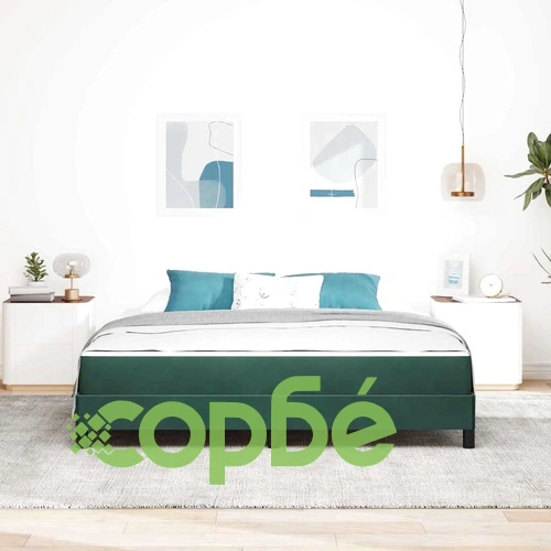 Континентално легло с матрак от кадифе тъмнозелено 180x200 см ➤ топ цена ➤ sorbe.bg