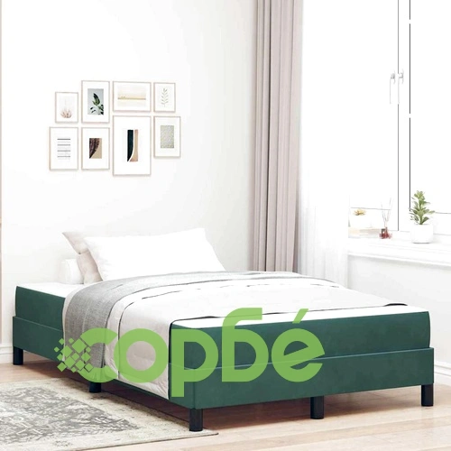 Континентално легло с матрак от кадифе тъмнозелено 120x210 см ➤ топ цена ➤ sorbe.bg