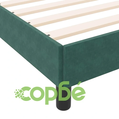 Континентално легло с матрак от кадифе тъмнозелено 120x210 см ➤ топ цена ➤ sorbe.bg